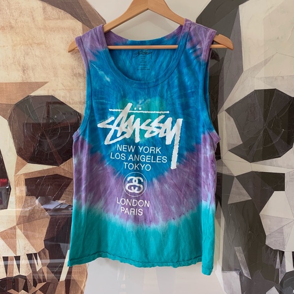 Stussy Tops - Stussy vintage 90s tie dye tank top cotton small